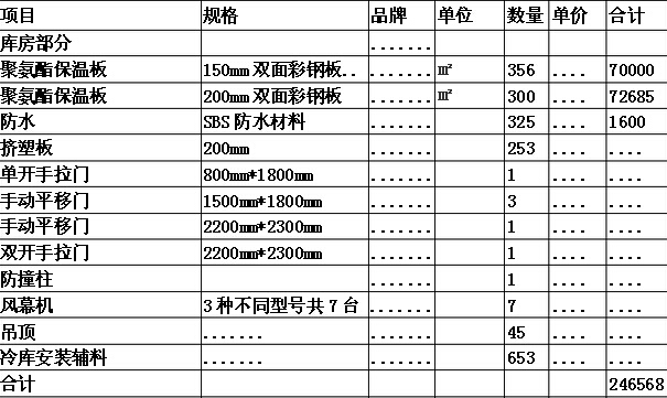 冷庫設(shè)計報價參考圖1