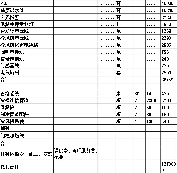 冷庫設(shè)計方案報價參考圖